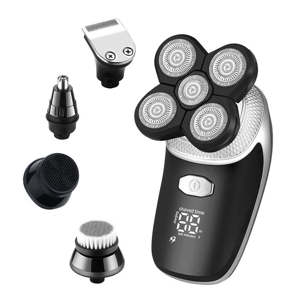 Men's Rechargeable 3D Razor Multifunctional Cleansing and Shaving Black