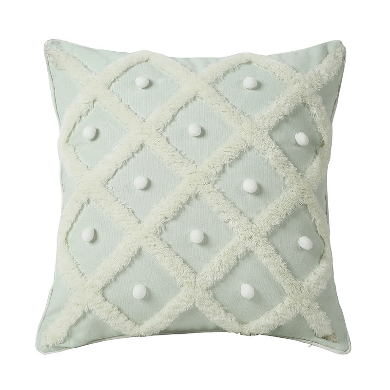 Creative Home Ball Pillow Tufted Moroccan Pillow Elegant Cushion Pillow Case White