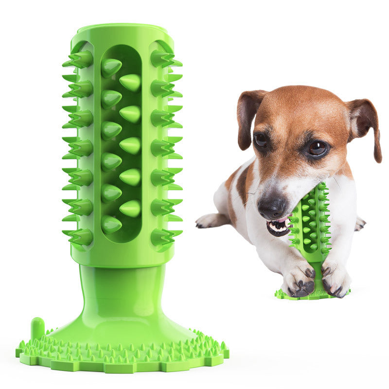 Teeth Cleaning Dog Toothbrush Sucker Molar Stick Dog Bite Toy Green