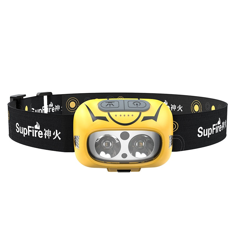 High-Brightness Headlamps Strong Light Long-Range Night Fishing Sensor Headlamps Yellow