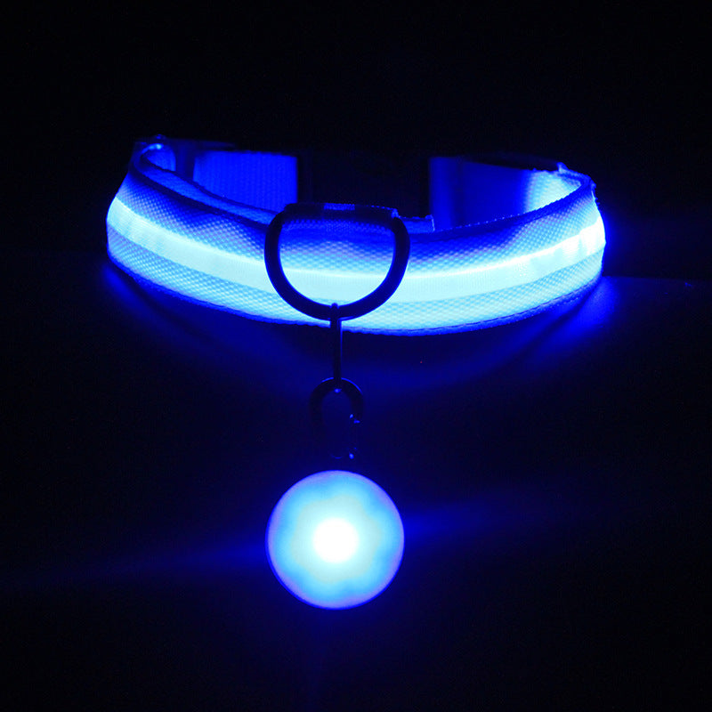 Pet Supplies Dog Collar Luminous Fashion Blue