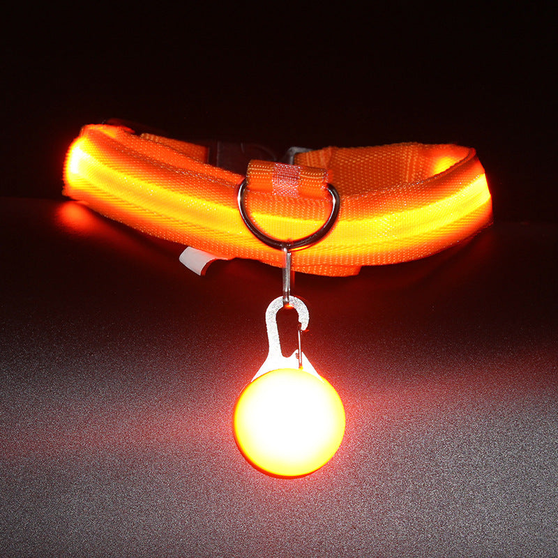 Pet Supplies Dog Collar Luminous Fashion Orange
