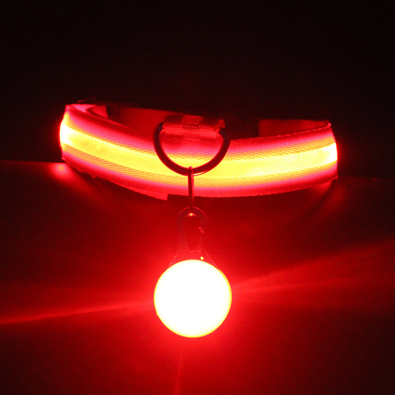 Pet Supplies Dog Collar Luminous Fashion Red