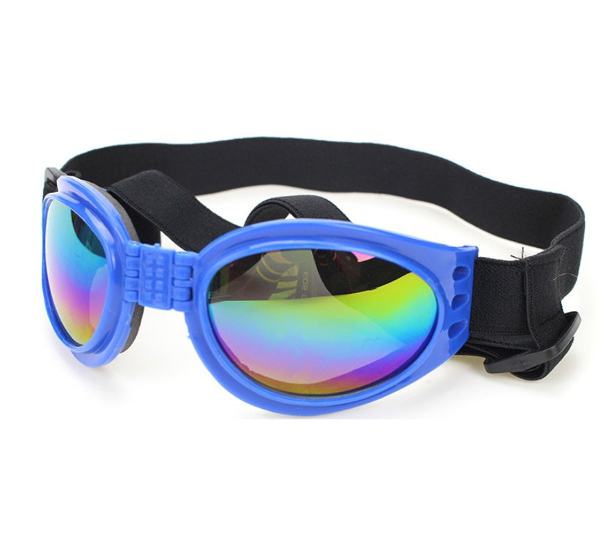 Dog Sunglasses Foldable Medium Size Waterproof Goggles UV Protection Glasses For Pets Blue