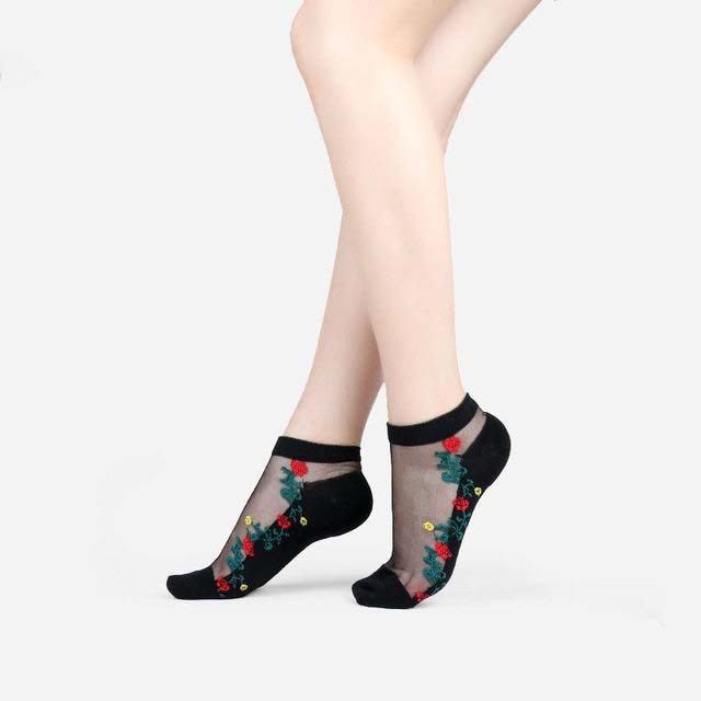 Sexy Lace Mesh Socks Transparent for women Ankle Thin Socks 16 OneSize