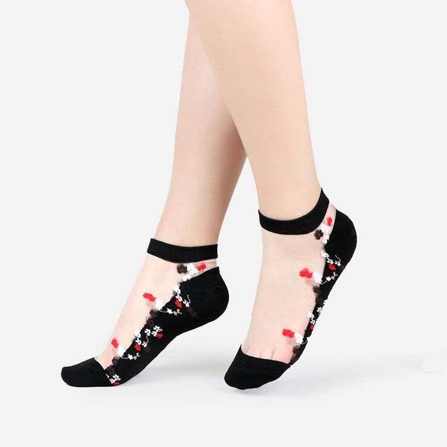 Sexy Lace Mesh Socks Transparent for women Ankle Thin Socks 6 OneSize