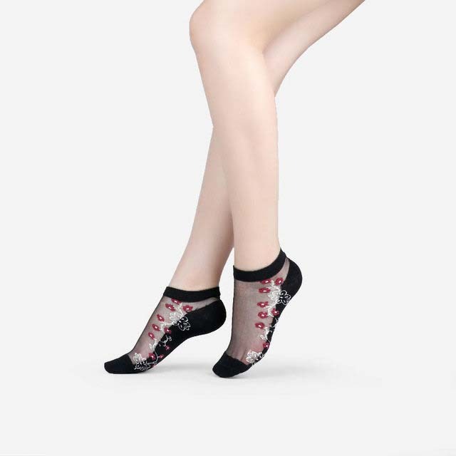 Sexy Lace Mesh Socks Transparent for women Ankle Thin Socks 20 OneSize