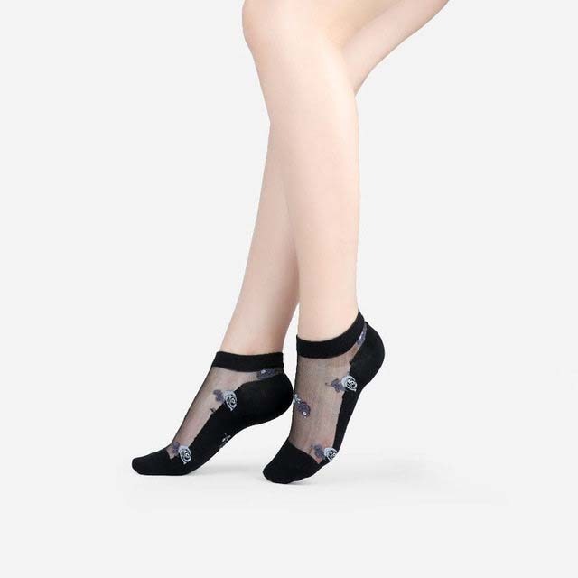 Sexy Lace Mesh Socks Transparent for women Ankle Thin Socks 7 OneSize