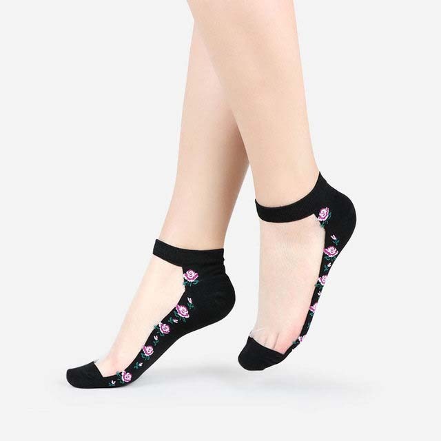 Sexy Lace Mesh Socks Transparent for women Ankle Thin Socks 15 OneSize