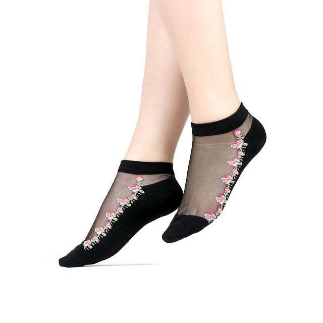 Sexy Lace Mesh Socks Transparent for women Ankle Thin Socks 13 OneSize