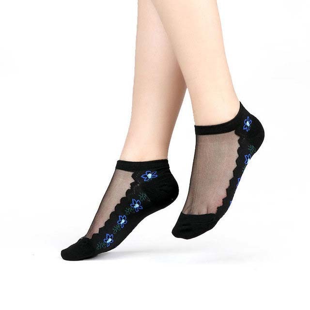 Sexy Lace Mesh Socks Transparent for women Ankle Thin Socks 24 OneSize