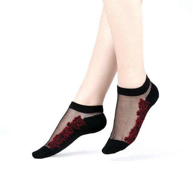 Sexy Lace Mesh Socks Transparent for women Ankle Thin Socks 8 OneSize