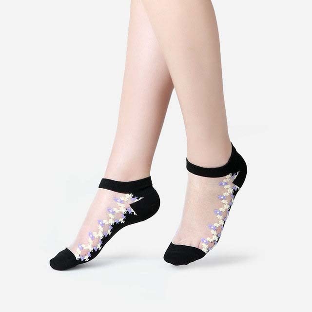 Sexy Lace Mesh Socks Transparent for women Ankle Thin Socks 11 OneSize