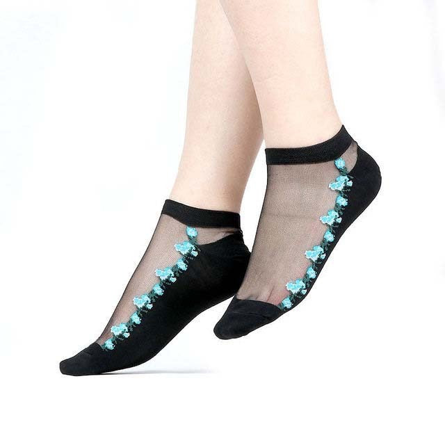 Sexy Lace Mesh Socks Transparent for women Ankle Thin Socks 5 OneSize