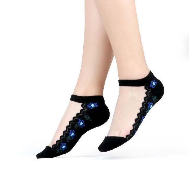Sexy Lace Mesh Socks Transparent for women Ankle Thin Socks 23 OneSize
