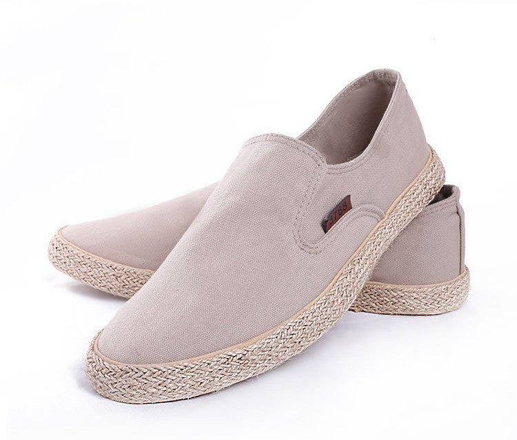 New Hemp Rope Canvas Shoes Straw Shoes Men Khaki