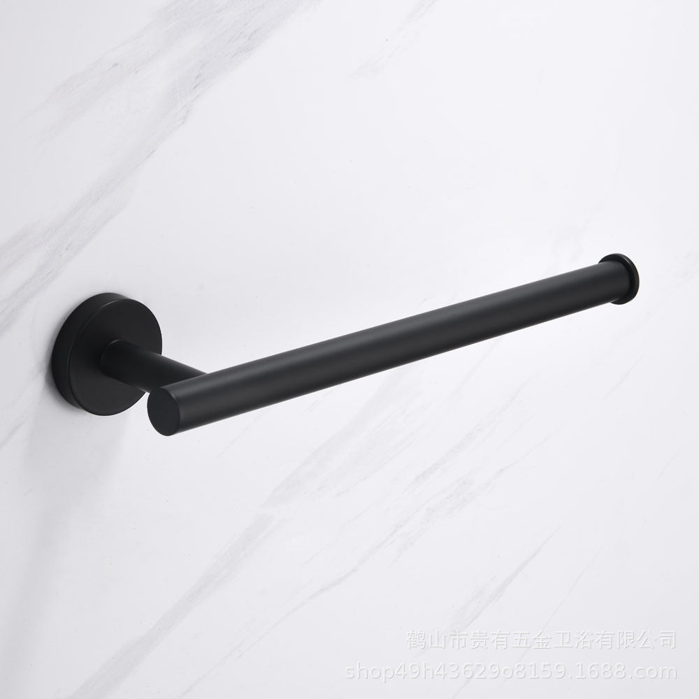 Stainless Steel Towel Rack Bath Towel Rack Single Towel Ring Black