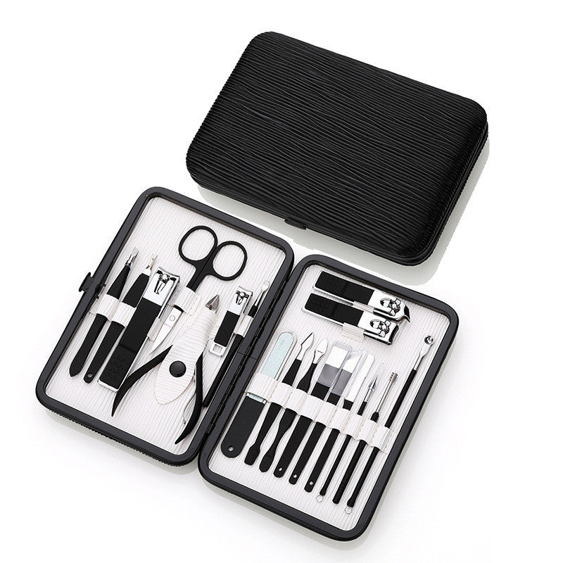 Stainless Steel 18 Piece Nail Tool Large Nail Clippers Nail Clippers Set Black