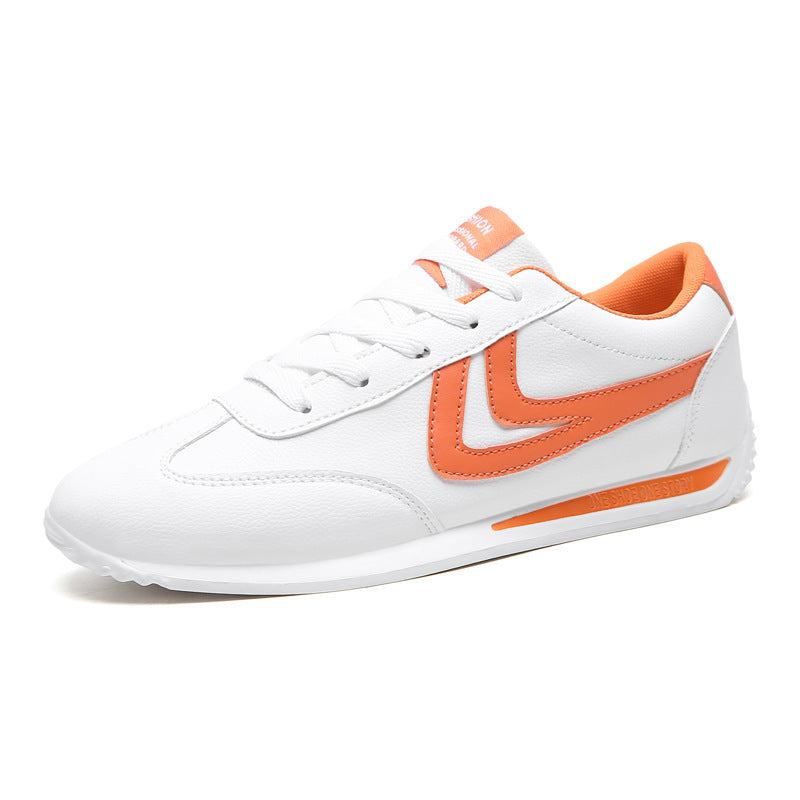 Men's Korean Style Trendy Shoes Breathable All-Match White Shoes Orange