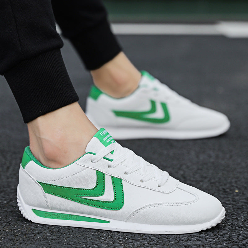 Men's Korean Style Trendy Shoes Breathable All-Match White Shoes white green