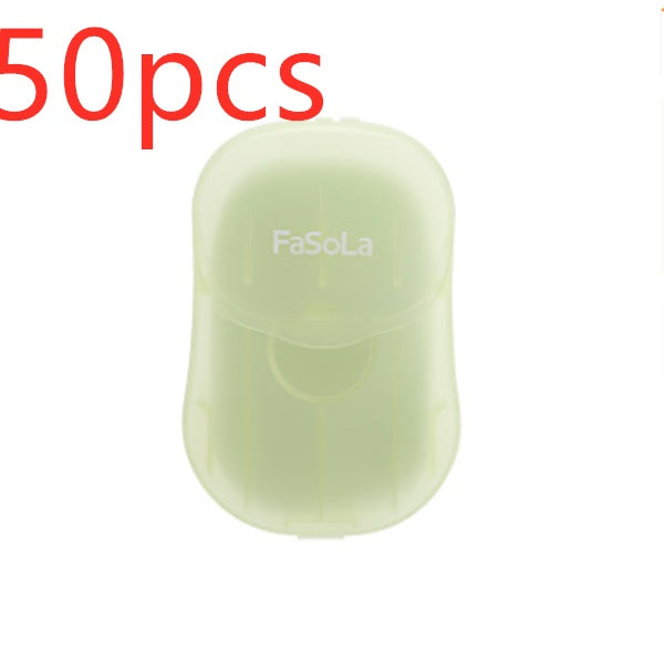 New Convenient Boxed Disposable Mini Soap Tablets For Travel Use Green tea 50pcs