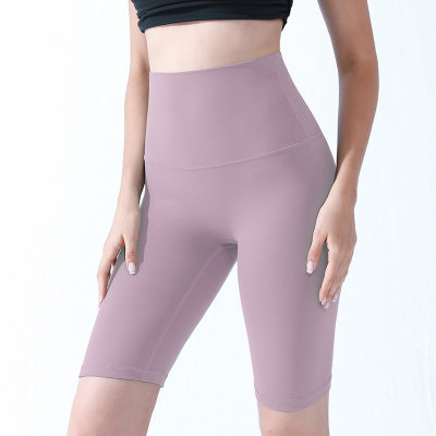 High-Waist Hip-Lifting Sports Shorts Training Fitness Exercise Five-Point Pants Pink