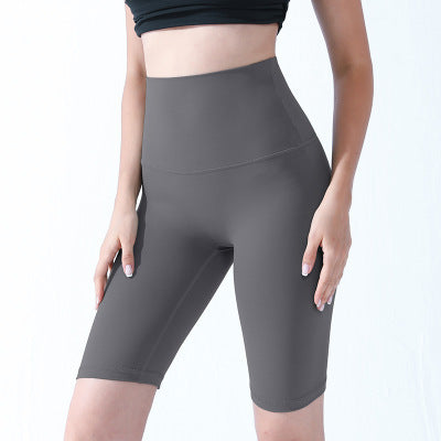 High-Waist Hip-Lifting Sports Shorts Training Fitness Exercise Five-Point Pants Dark Grey