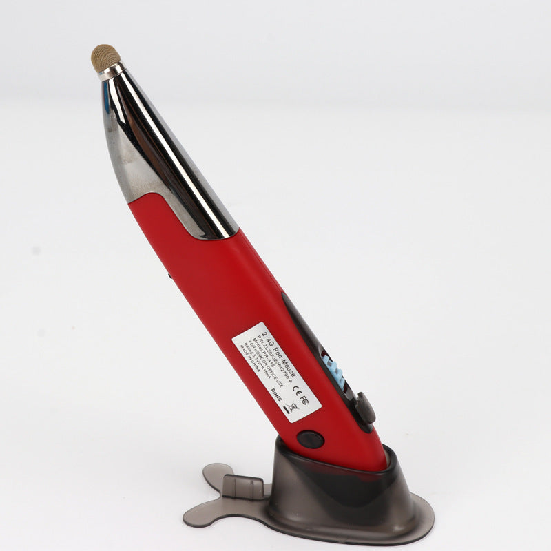 Rechargeable Mouse Pen Personality Creative Vertical Mouse Computer Handwriting Luminous Wireless Pen Mouse Red