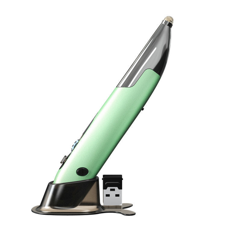 Rechargeable Mouse Pen Personality Creative Vertical Mouse Computer Handwriting Luminous Wireless Pen Mouse Green