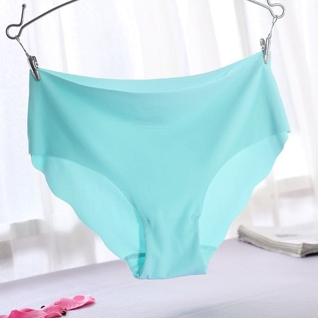 Women Seamless Panties Silk Underwear G String 1Pc Sky blue