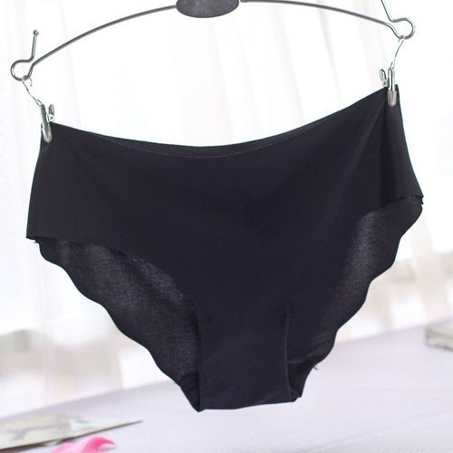 Women Seamless Panties Silk Underwear G String 1Pc Black