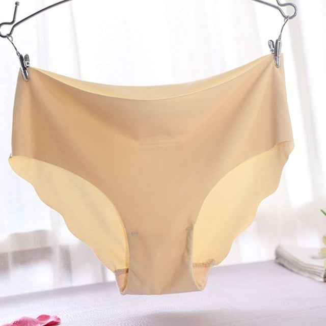 Women Seamless Panties Silk Underwear G String 1Pc Khaki
