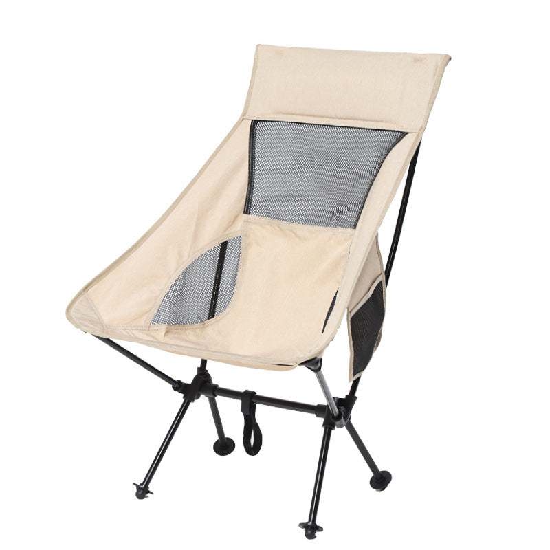 Outdoor Folding Chair Aluminum Alloy Ultra-Light And Portable Beige