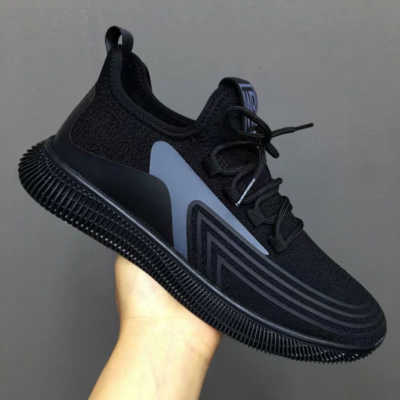 All Black Work Shoes Men's Mesh Men's Shoes Breathable Lightweight Mesh Shoes Summer Mesh Sports Casual Shoes Gray