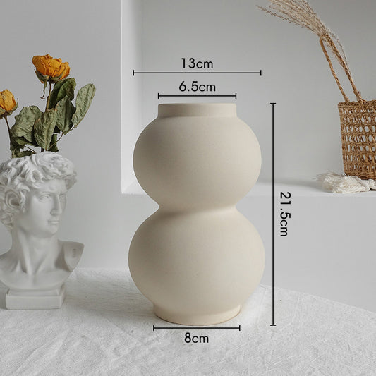 Simplicity Ceramic Vase Dry Flower Arrangement Home Decoration Ornament Living Room Display Art Vases A