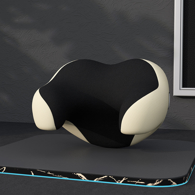 Car U-shaped Pillow Seat Backrest Memory Foam Neck Protector For Car Apricot black