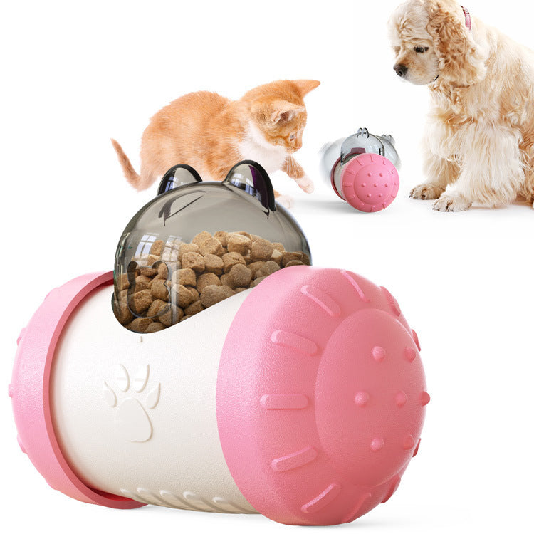 Pet Supplies Tumbler Teasing Cat Swinging Leaking Ball Without Electric Pet Dog Toy Pink