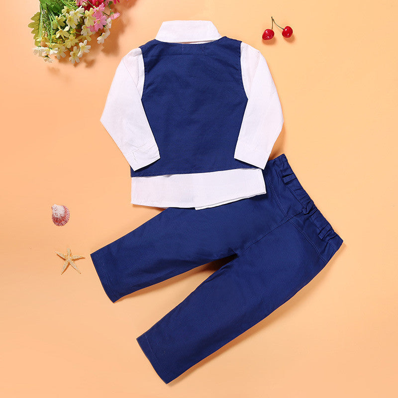 Casual Clothing Suits Boys' Clothes Vests Gentleman Suits Blue