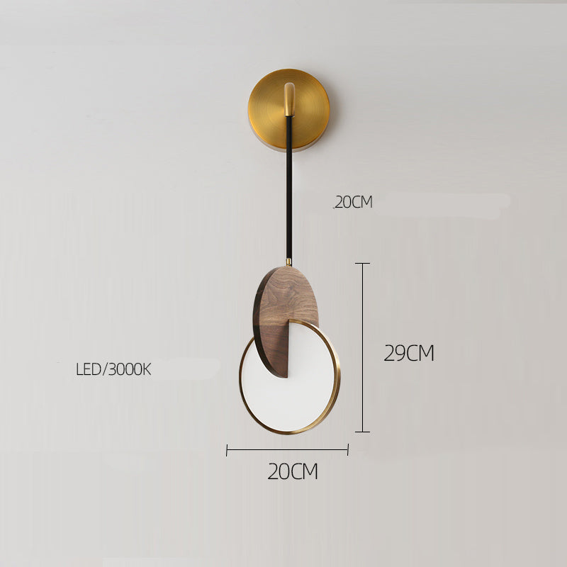Long-line Light Atmosphere Walnut Solid Wood Chandelier Small model