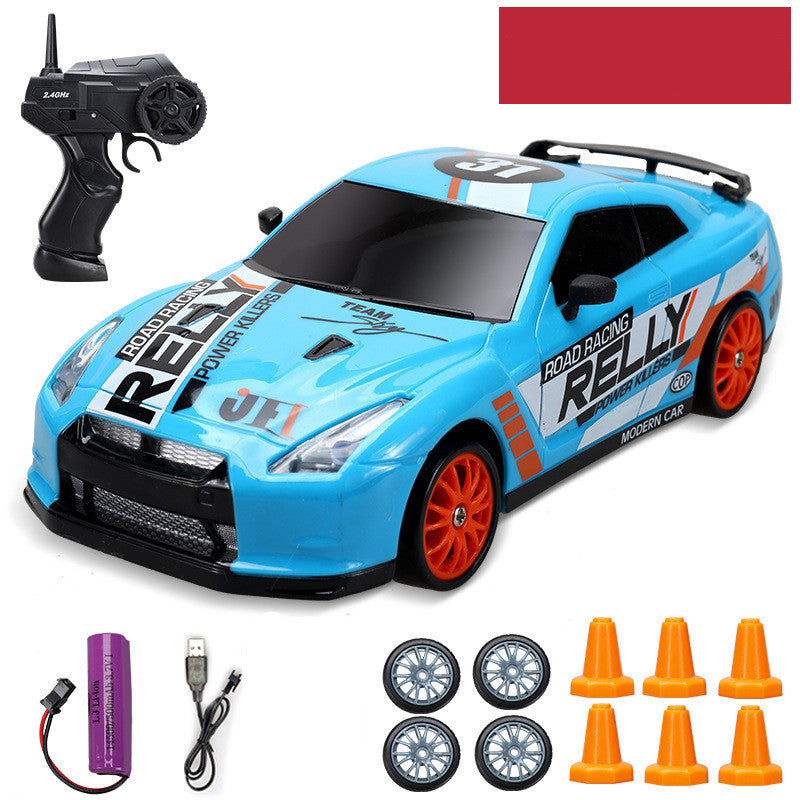 Huangbo 4Wd Remote Control Car Rc Drift Car Remote Control Car Electric Charging High Toy Car Light blue graffiti