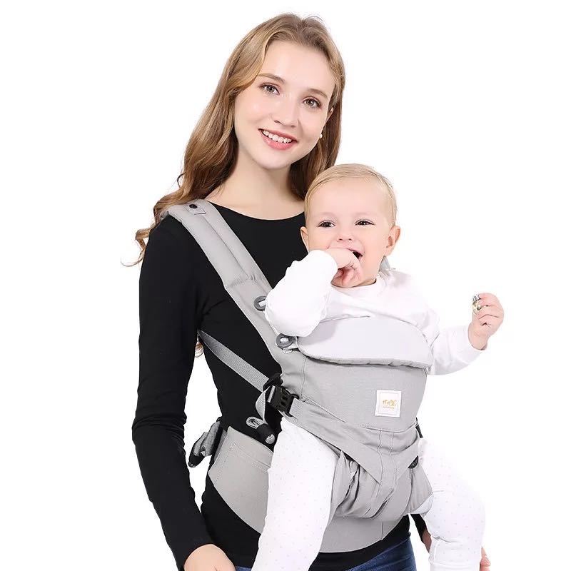 Omni 360 Baby Sling Wrap Carrier Cotton Knitted Plain Travel Beach Grey