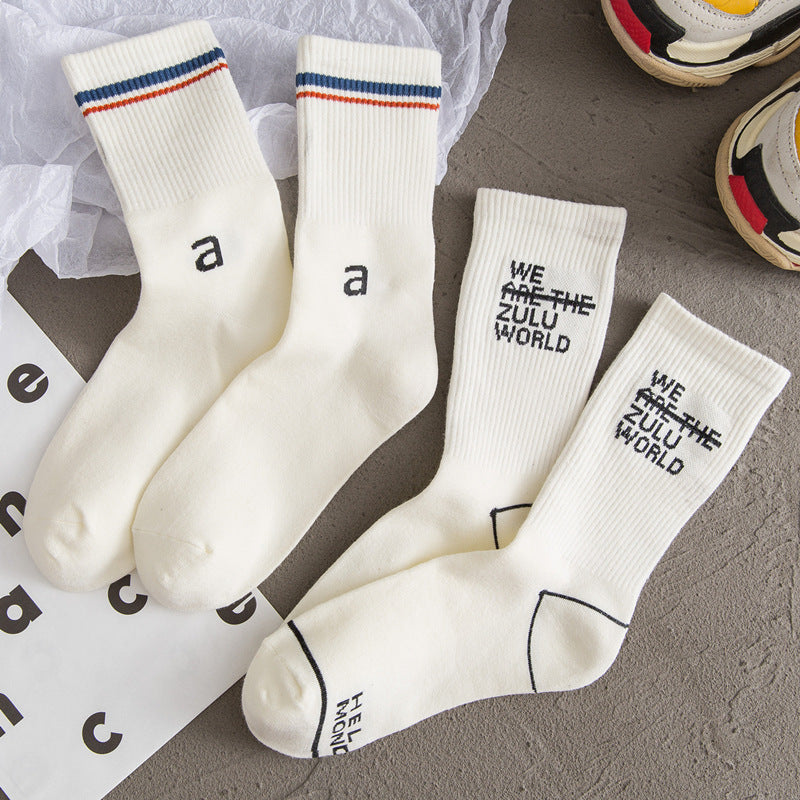 Women s White Socks Cotton Tube Socks E One size