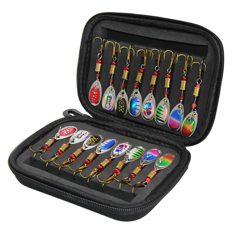 Rotating Composite Sequin Set Fly Hook Fishing Bait Small Bag External Bag Fishing Tackle Bag Black