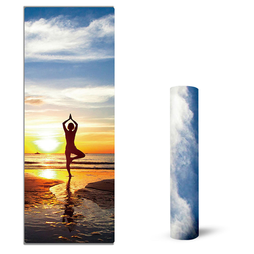 Suede TPE Yoga Mat Eco Friendly Non SlipWorkout Mat for Yoga Pilates Home Fitness B