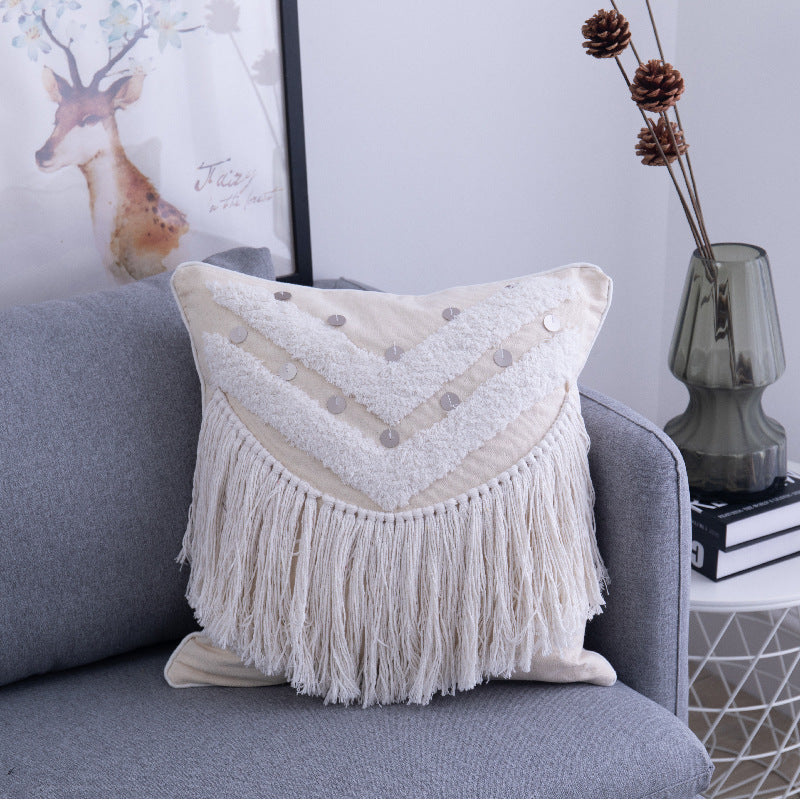 Bohemian Cushion Cover with Elegant Tassels Decorative Pillowcases for Home Bed Sofa Car Pillow Case 45x45cm 30x50cm GH4404 A 45x45cm