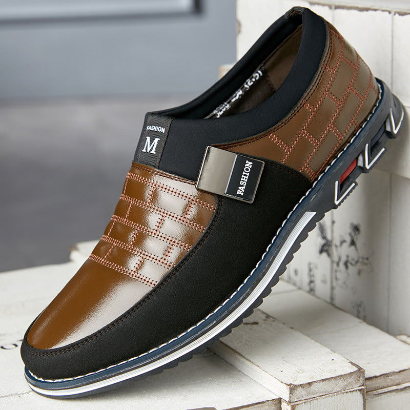 Large Size Leather Shoes Men New Casual Leather Shoes Men Brown