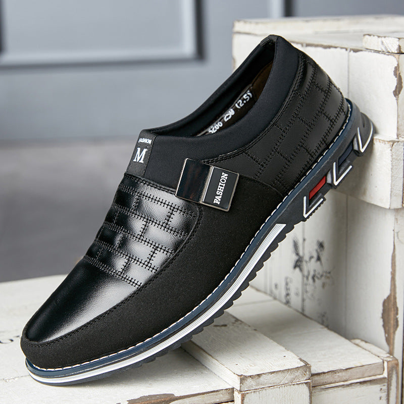 Large Size Leather Shoes Men New Casual Leather Shoes Men Black