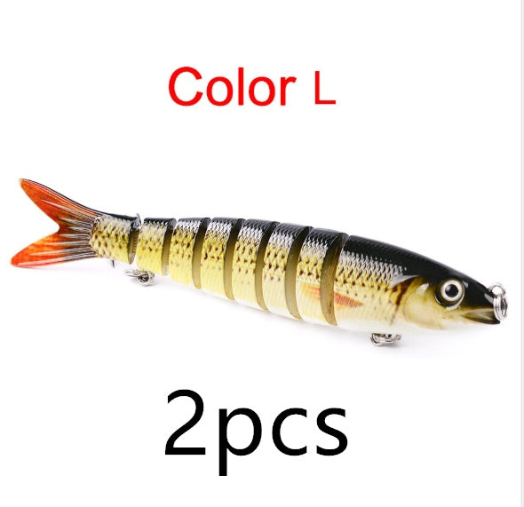 Pike Fishing Lures Artificial Multi Jointed Sections Hard Bait Trolling Pike Carp Fishing Tools 2PCS L