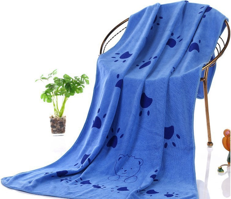 Dog Bath Towel Super Absorbent Bath Towel Blue