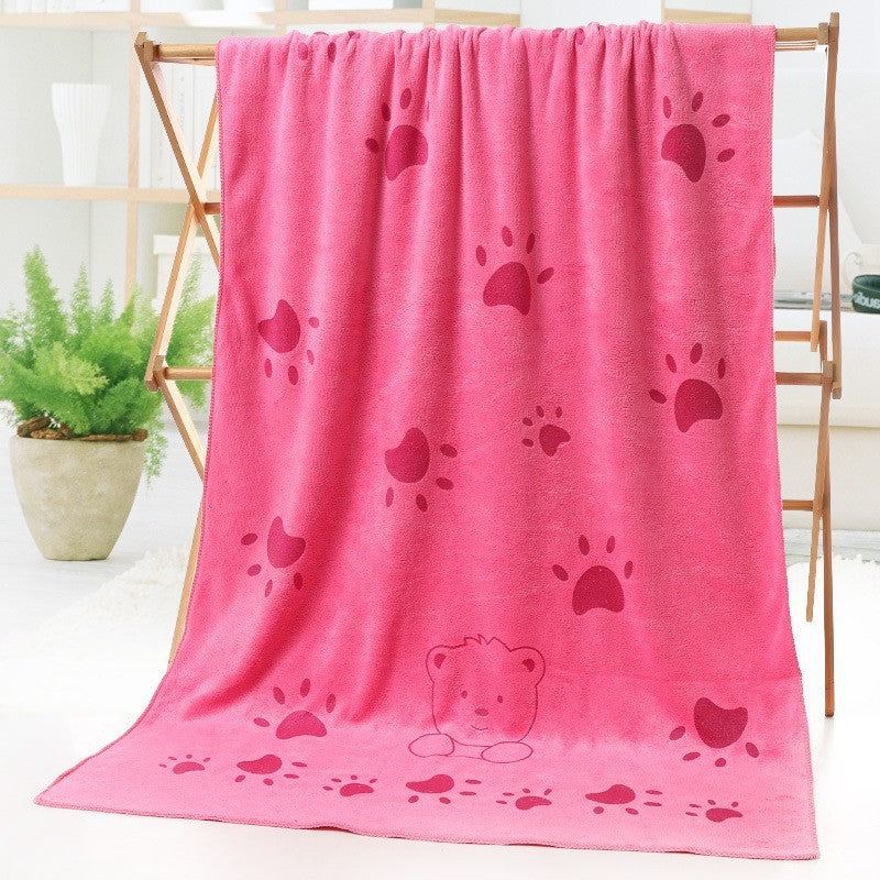 Dog Bath Towel Super Absorbent Bath Towel Light rose red